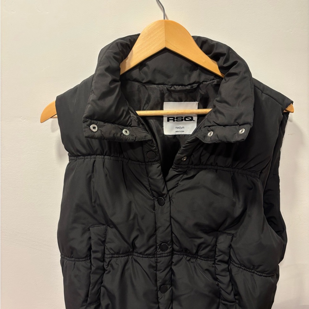 RSQ Black Quilted Puffer Vest